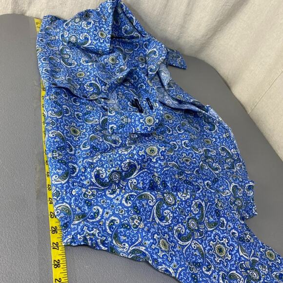Lands End Women Paisley Button Up Top Size 22W No Iron Supima Boho Office Career - Picture 7 of 9